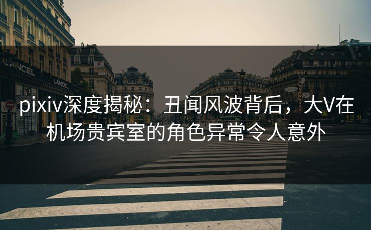 pixiv深度揭秘:丑闻风波背后,大V在机场贵宾室的角色异常令人意外