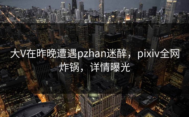 大V在昨晚遭遇pzhan迷醉,pixiv全网炸锅,详情曝光