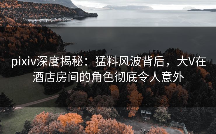 pixiv深度揭秘：猛料风波背后，大V在酒店房间的角色彻底令人意外